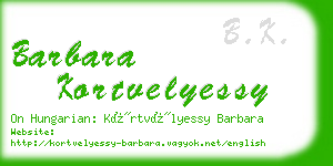 barbara kortvelyessy business card